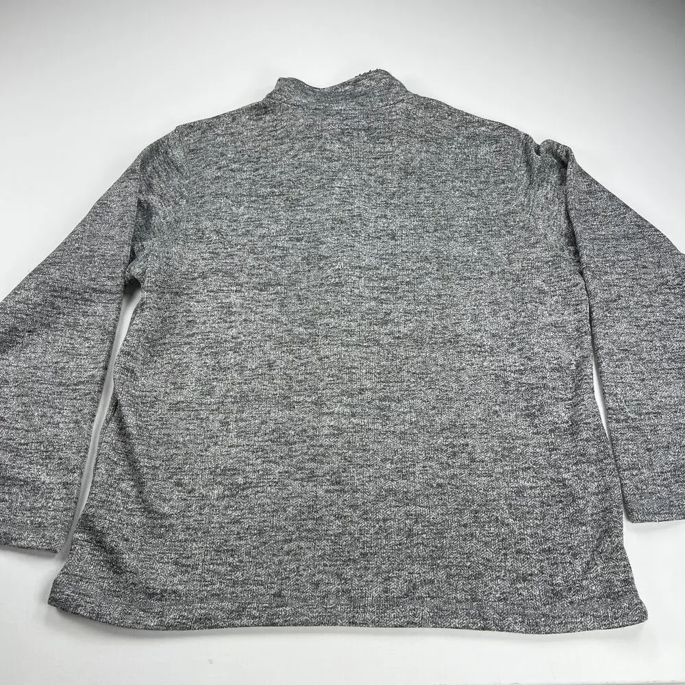 Weatherproof Vintage Heather Gray Quarter Zip Long Sleeve Fleece Shirt Size XXL